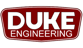 Duke Engineering logo on black background.