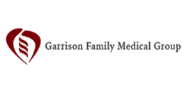 Medical group logo with red heart design.