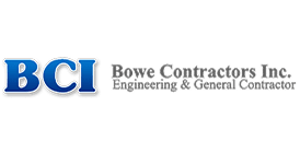 BCI logo, Bowe Contractors Inc. text.